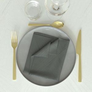 Soleil d'Ocre Lot de 3 Serviettes 45x45 cm Luxury Gris