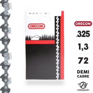 Oregon Chaîne pour tronçonneuse .325 1,3 mm. 72 maillons. Gouge profil demi rond