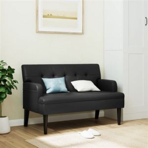 VidaXL Banc avec dossier noir 112x65,5x75 cm similicuir