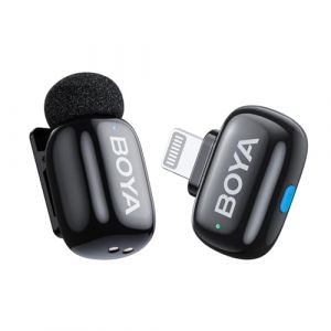 Boya Mini Micro Lavalier sans Fil pour iPhone Lightning AI Voice Change Mini Microphone pour TikTok Youtube Content Creators