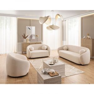 Flore - fauteuil en tissu bouclette - beige