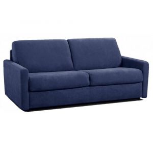 INSIDE Canapé convertible système rapido ECLIPSE matelas 18cm tweed bleu