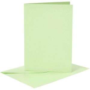 Image de Cartes et enveloppes 10,5 x 15 cm Vert clair 6 sets