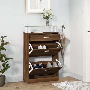 VidaXL Armoire &agrave; chaussures Ch&ecirc;ne marron 63x24x104cm Bois d'ing&eacute;nierie