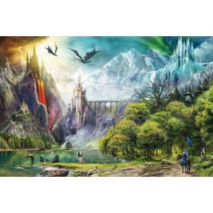 Image de Puzzle Adulte : Au Pays Des Dragons 3000 Pieces Collection Chateau Montagne Lac Animaux Fantastique Ravensburg