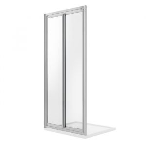 Idralite - Porte de douche saloon avec 2 portes pivotantes verre transparent h 185 mod. Clint 90 cm