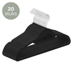 O'DADDY&reg; Velvet Coat Hangers - Cintres - 20 pi&egrave;ces - Antid&eacute;rapant - 43,5 cm - Cintres en plastique - Noir