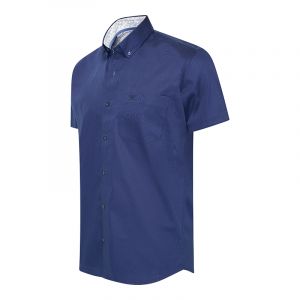 Cappuccino Shirt Short Sleeve Stretch Toscana - Bleu marine - taille M