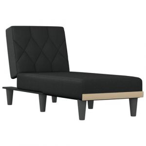 VidaXL Chaise longue noir tissu Black