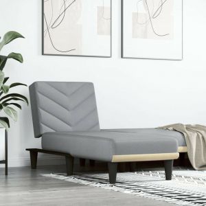 Vidaxl Chaise longue gris clair tissu Gris clair