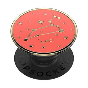 Popsockets : PopGrip - Support et Grip pour Smartphone et Tablette avec Un Top Interchangeable - Enamel Zodiac Leo