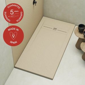 Receveur de douche Poalgi, extraplat, blanc perle, L.70 x l.180 cm, finition ardoise, série Gneis
