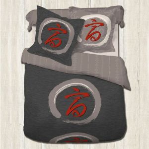Dourev Housse de couette 240x220 Zen Spirit + 2 taies coton 57 fils