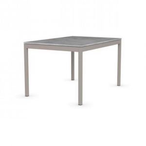 Image de Inside75 Table extensible SNAP gris beton piétement acier laqué grège 130x90 cm