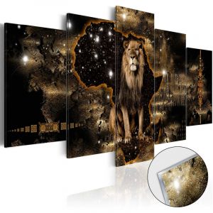 Artgeist Tableau sur verre acrylique - Golden Lion [Glass] - 100x50