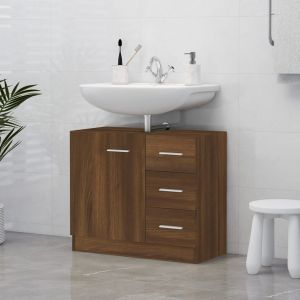 Image de VidaXL Armoire de lavabo Chêne marron 63x30x54 cm Bois d'ingénierie