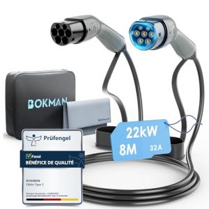 Bokman C&acirc;ble Recharge Voiture Electrique, C&acirc;ble Type 2
