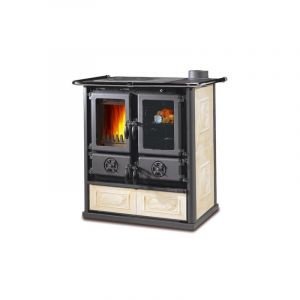 La Nordica Cuisinière à bois raccordable Rosetta 5.0 Ceramica Liberty 7.9 kW Ivoire