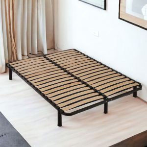 Kosmi Sommier à lattes 140x190 cm sur pieds pour lit 2 places Fabrication France