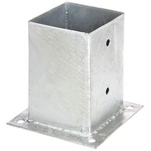 Gah-Alberts Alberts 216245 Ancre sur platine | pour poteaux en bois ronds ou carrés | galvanisée à chaud | 101 x 101 mm