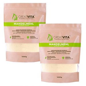 Mea Vita Farine d'amande MeaVita, naturelle, blanchie, paquet de 2 (2 x 1000g) dans un sac