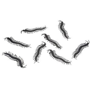 Ruedelafete Lot de 8 Mille-pattes noirs pvc 14cm