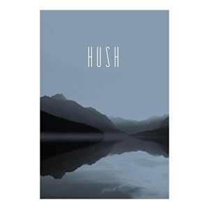 Komar Affiche d'art Word Lake Hush Steel - Taille: 50 x 70 cm - gris, noir, blanc,