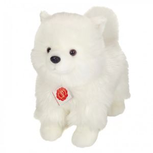 Teddy HERMANN Peluche spitz nain blanc debout 35 cm