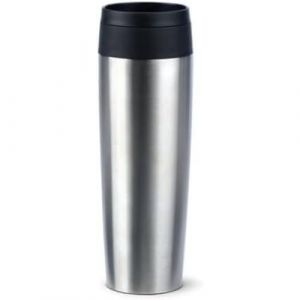 Emsa N20219 Travel Mug Classic Gobelet isotherme 0,5 l, bouchon à vis confortable, acier inoxydable, 6 h chaud et froid 12 h, 100% étanche, passe au lave-vaisselle, ouverture à 360 °, acier