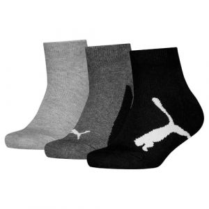 Puma Bwt Recycled Cotton Quarter Chaussettes, Blanc/Gris/Noir, 31-34 (Lot de 3) Mixte Enfant
