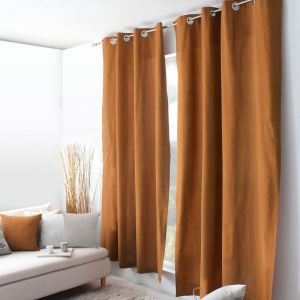 Rideau &ldquo;Cambria&rdquo; &ndash; 140 x 240 cm &ndash; Coton recycl&eacute; - 140x240cm - caf&eacute;