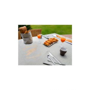 Soleil d'Ocre Nappe rectangle en coton140x300cm anti-tâches - Gris