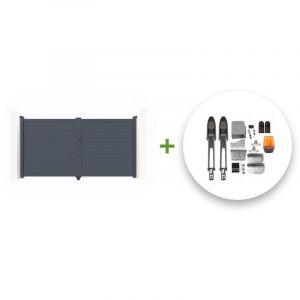 Casanoov - Portail battant électrique eiger 300x180cm gris + Motorisation tanker B700