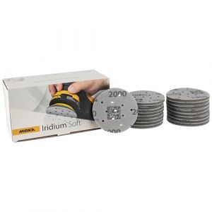 Mirka Iridium Soft Disques abrasifs &Oslash; 77 mm/Grain P2000 / autoagrippant Multifit / 20 pi&egrave;ces/Abrasifs &agrave; base de mousse pour un pon&ccedil;age &agrave; sec pr&eacute;cis, pon&ccedil;age de vernis, finition
