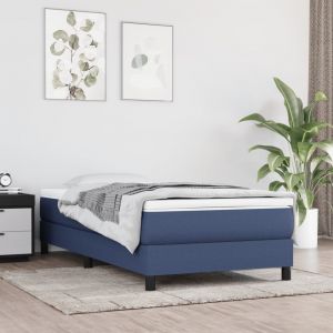 Image de VidaXL Matelas de lit à ressorts ensachés Bleu 90x200x20 cm Tissu