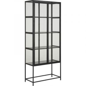 Emob Ebuy24 - Sea Vitrine a, 2 portes vitrées et 4 tablettes de rangement, noir.
