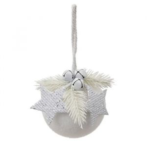 Atmosphera Créateur d'intérieur - Boule de Noël Déco Souffle Polaire 8cm Blanc