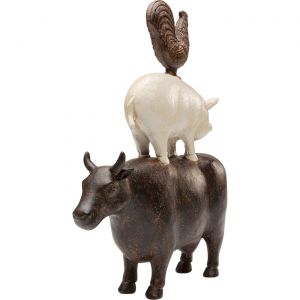 Kare Design Kare Figurine décorative Design d'animaux de la Ferme - Multicolore - Accessoire de Maison - Motif Animal - Fait à la Main - 34 x 26 x 7 cm (H x l x P)