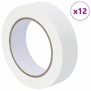 VidaXL Rubans de masquage pour peintre 12 pcs Blanc 30mm x 50m Papier