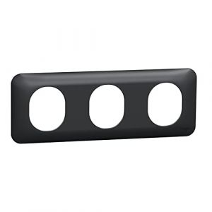 Schneider Electric Plaque 3 postes horizontal Ovalis Finition: Anthracite