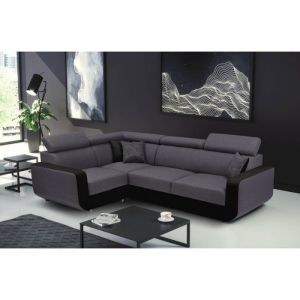 Canapé dangle convertible et réversible EMPERO N gris et noir