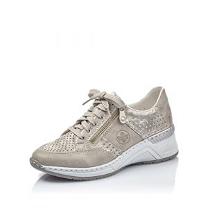 Image de Rieker Femme Chaussures à Lacets N4327, Dame Chaussures de Sport,Chaussure Basse,Chaussure de Sport,Chaussure décontractée,Ice,41 EU / 7,5 UK