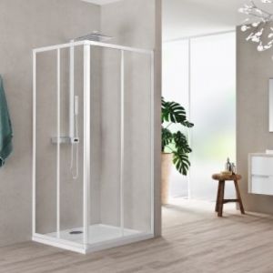 Novellini Paroi de douche coulissante - Accès d'angle - 4 panneaux -Riviera 2.0 A87-89CM
