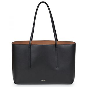 Calvin Klein Cabas Sac Femme Foil Logo Pochette Amovible, Noir (Bla /Toasted Coconut), Taille Unique