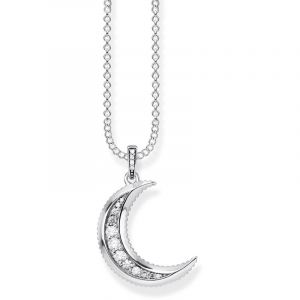 Thomas Sabo Chaîne Royalty lune argent sterling 925, noirci Gris