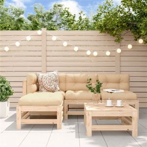 VidaXL Salon de jardin 5 pcs avec coussins bois massif