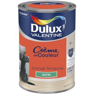 Dulux Valentine Peinture Crème De Couleur Satin Orange Sanguine 1,25 l Orange Sanguine