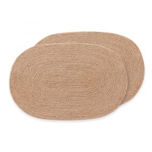 Lot 2 sets de table en jute ovale 45x30 cm