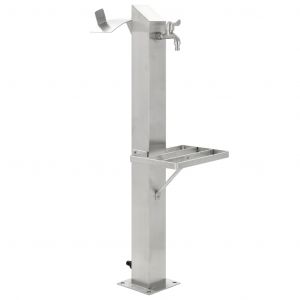 VidaXL Colonne à eau de jardin carrée Acier inoxydable 95 cm