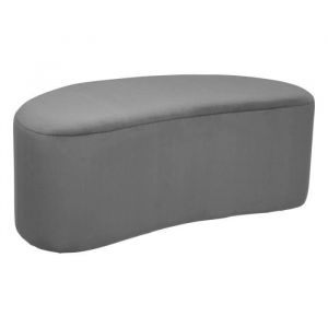 Atmosphera Banc en velours 98x51cm gris foncé Malone